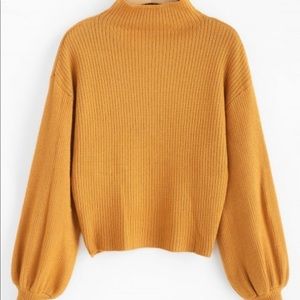 Mock neck mustard sweater
